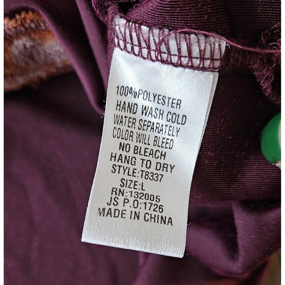 Burgundy Wine Embroidered Velour Hooded Tunic Pirate Renaissance Entro Size L - Picture 7 of 8